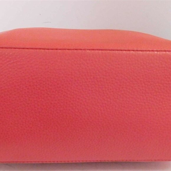 Tory Burch Red Pebbled Leather Large Chain Tote Shoulder Bag - Picture 5 of 6